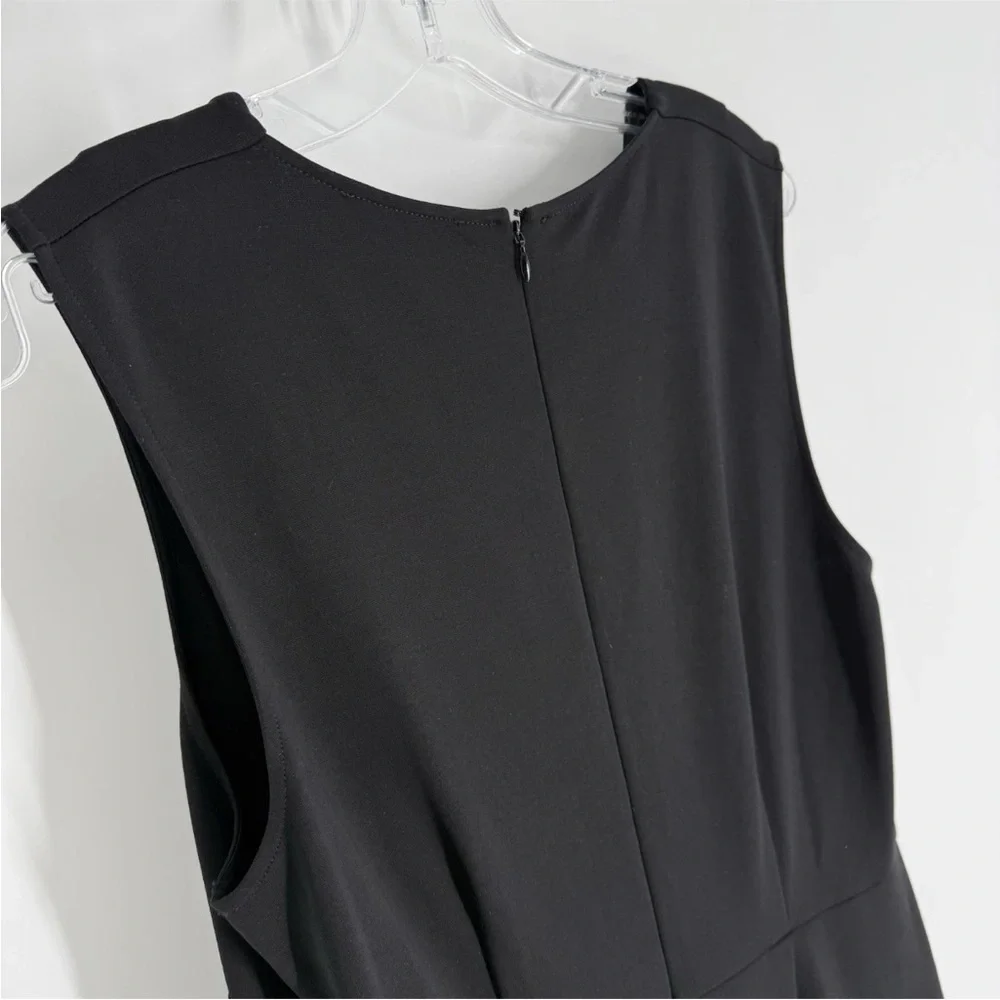 J Crew 365 Sheath Dress Womens Size 14 Black V-Neck Stretch Ponte Knit